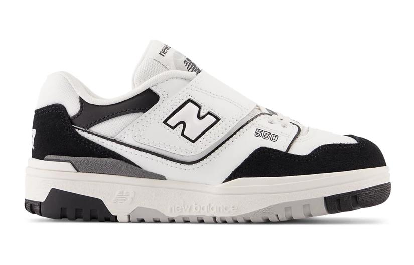 New Balance 550 Low Top Детские Повседневные Кроссовки Белый Черный — фото 2
