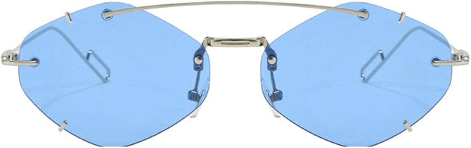 

Солнцезащитные очки Willochra Fashion с двойной перемычкой, без оправы, металлические, для женщин, маленькие, многоугольные, квадратные, для мужчин, шестиугольные, F28, C5