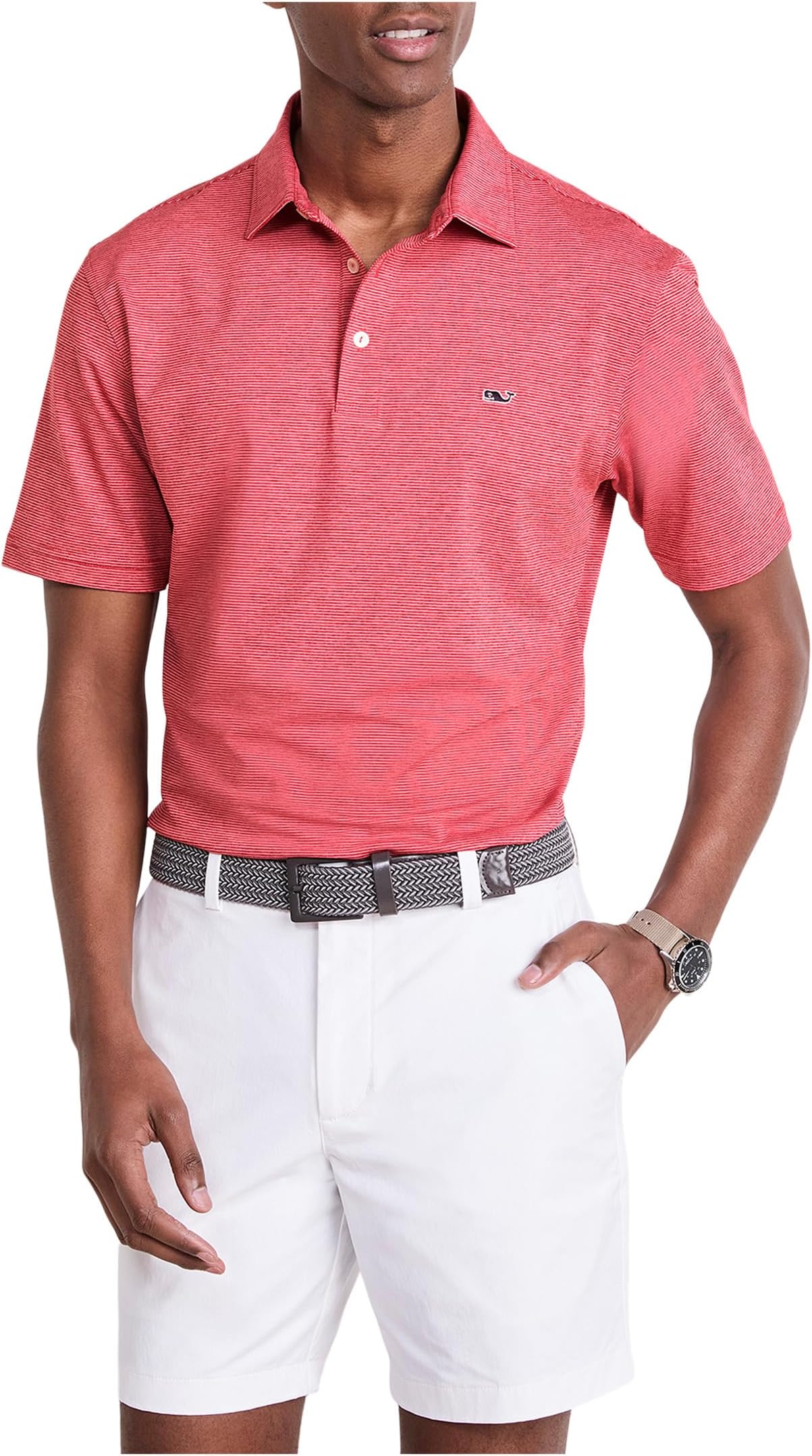 

Мужская рубашка-поло Sankaty в полоску St. Jean Vineyard Vines, Lighthouse Red