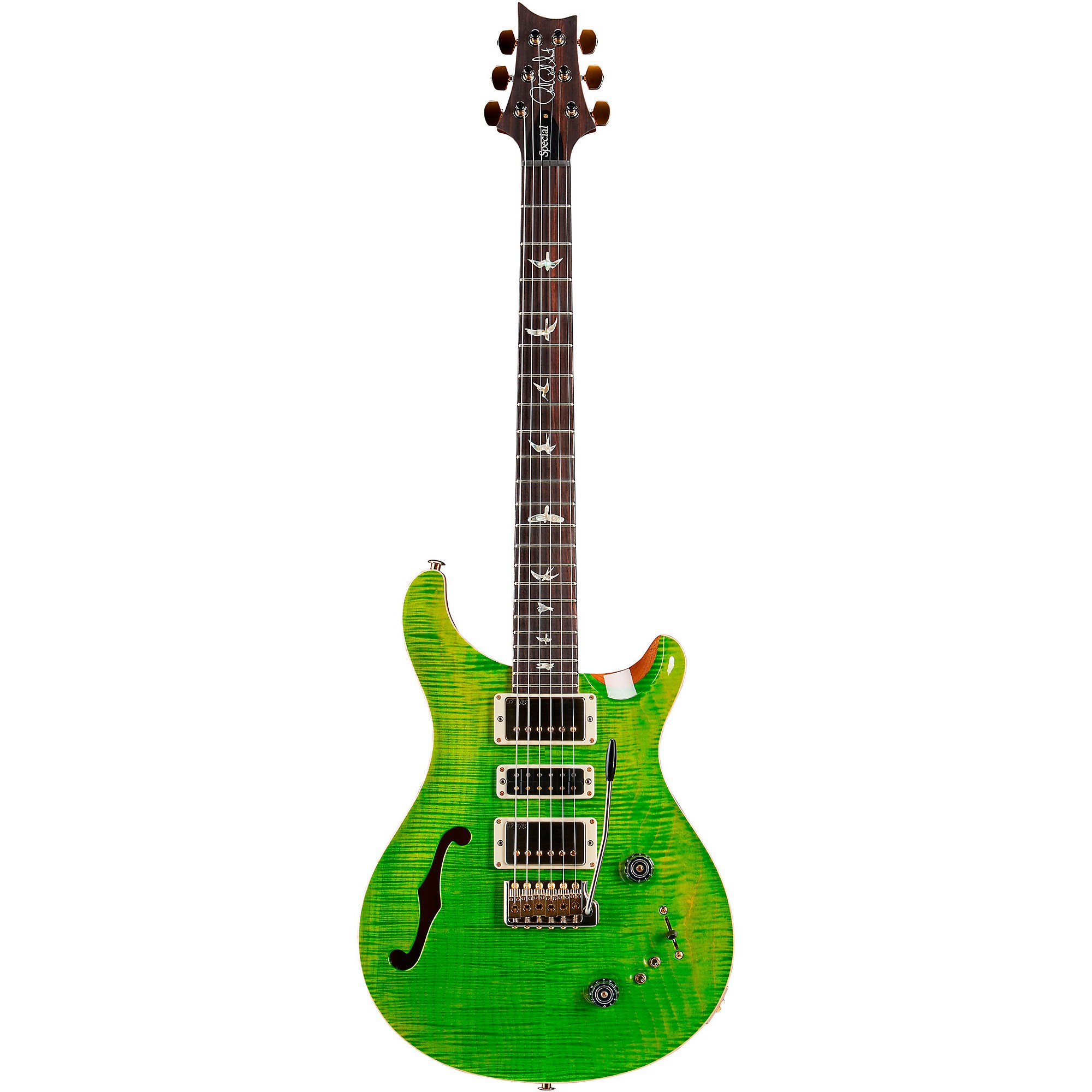 

Электрогитара PRS Special Semi-Hollow 10-Top с узорчатым грифом Eriza Verde