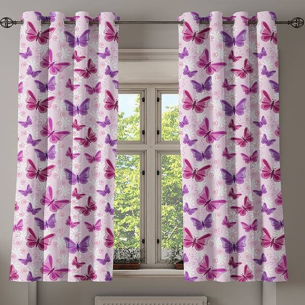 

Занавеска с люверсами Abakuhaus Butterfly 2 шт, 280x175x0,5 см цвет pink lila