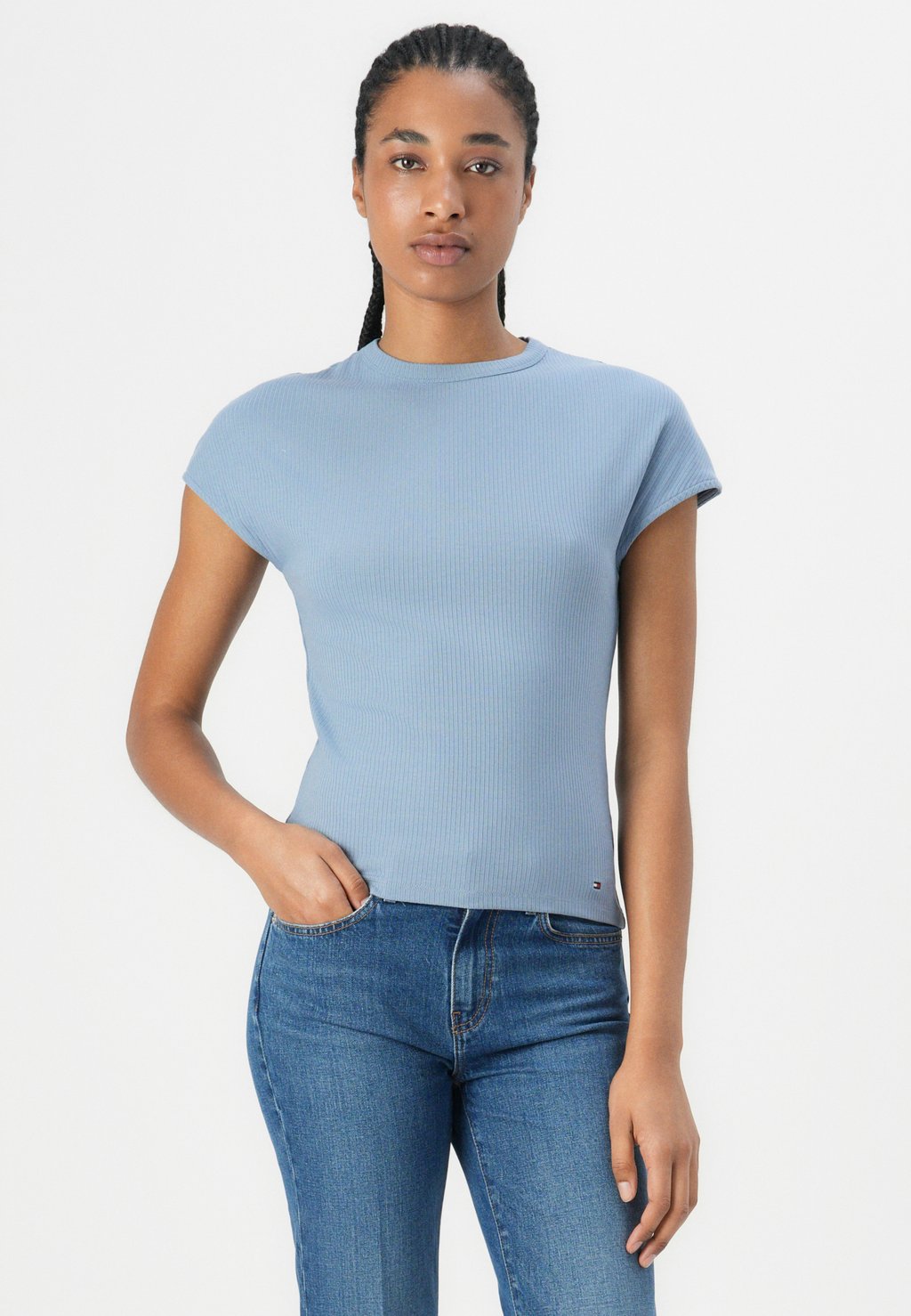 Базовая футболка SLIM TEE Tommy Hilfiger, синий — фото 4