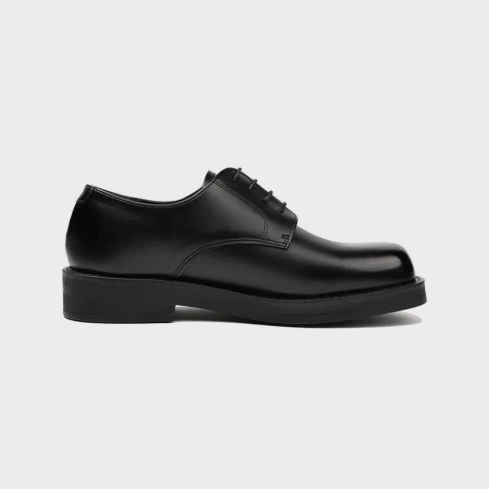 Мужские блестящие чёрные дерби Second.A Light Bold Shape Minimal Derby SL31 от Firenze.A — фото 3