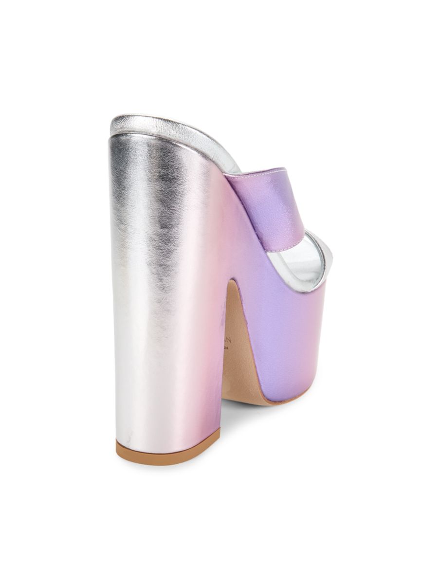 Сандалии Miami Sohi Metallic Leather Stuart Weitzman, цвет Lilac Multi — фото 3