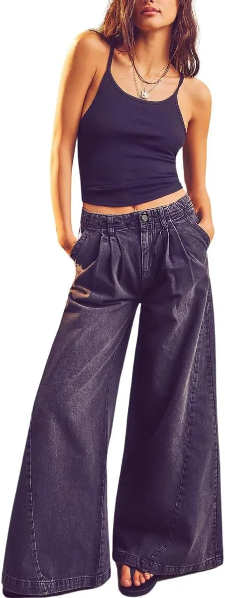 

Женские бойфренд джинсы-карго Y2K с широкими штанинами chouyatou