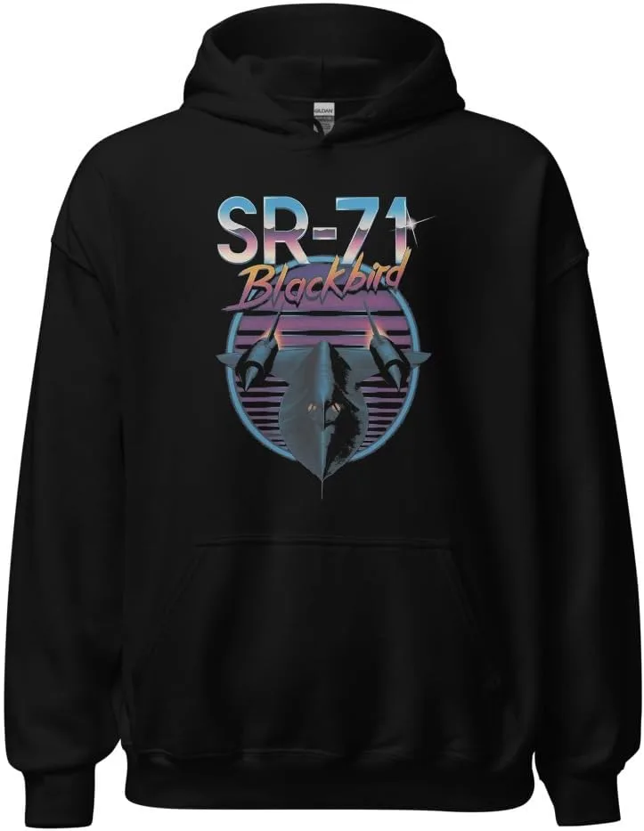 Generic Толстовка SR-71 Blackbird - с ретро-принтом самолета-невидимки для холодной погоды