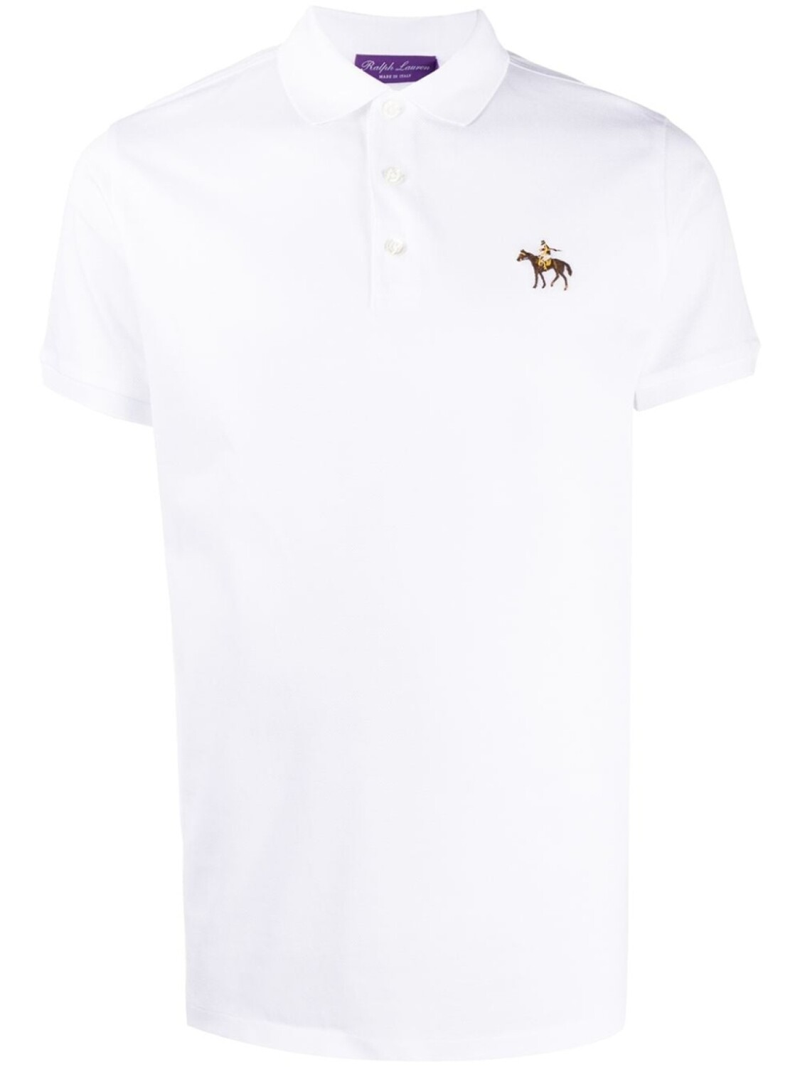 

Рубашка поло с вышитым логотипом Ralph Lauren Purple Label, белый
