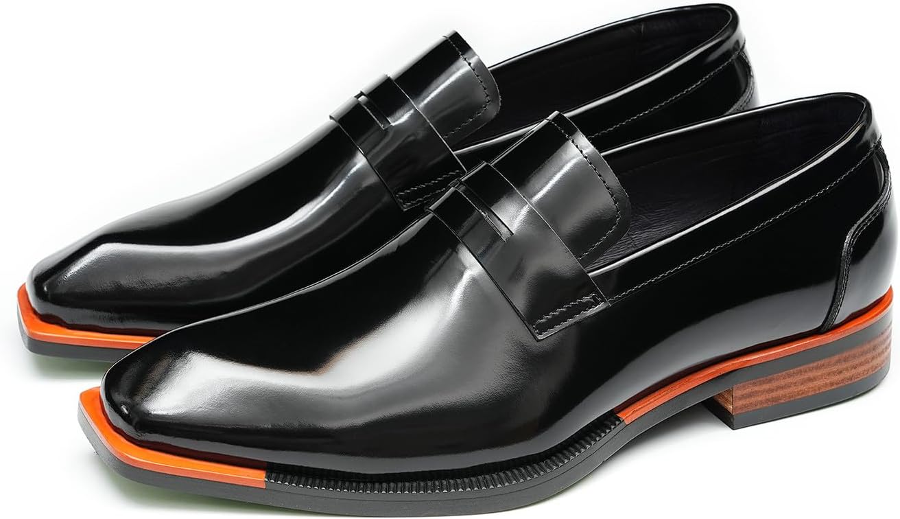 

Мужские туфли-лоферы Santimon- слипоны из лакированной кожи с заостренным носком, формальные деловые и повседневные туфли для свадьбы, выпускного, смокинга- удобные мокасины, черный