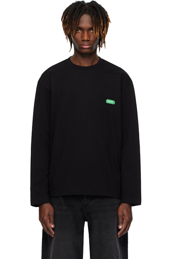 

Черная футболка с длинным рукавом и логотипом Crack Back Solid Homme