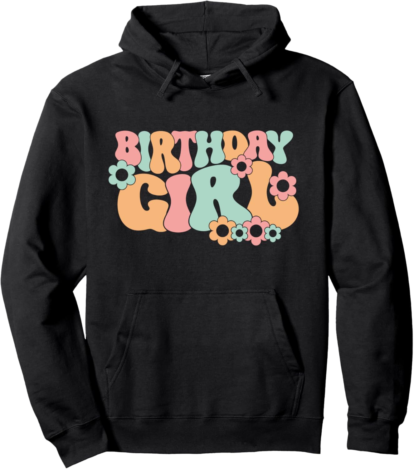 

Стильная толстовка для девичника в стиле бохо, хиппи, ретро, винтаж с волнистыми краями Groovy Birthday Girl Tees Nyc, черный
