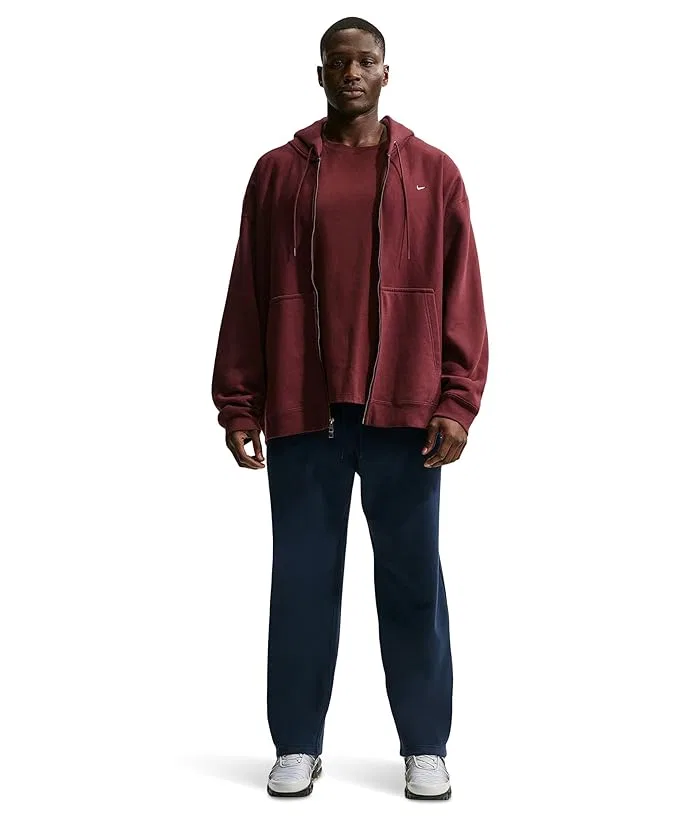 Штаны флисовые Club Open-Hem Nike, Obsidian/Obsidian/White — фото 2