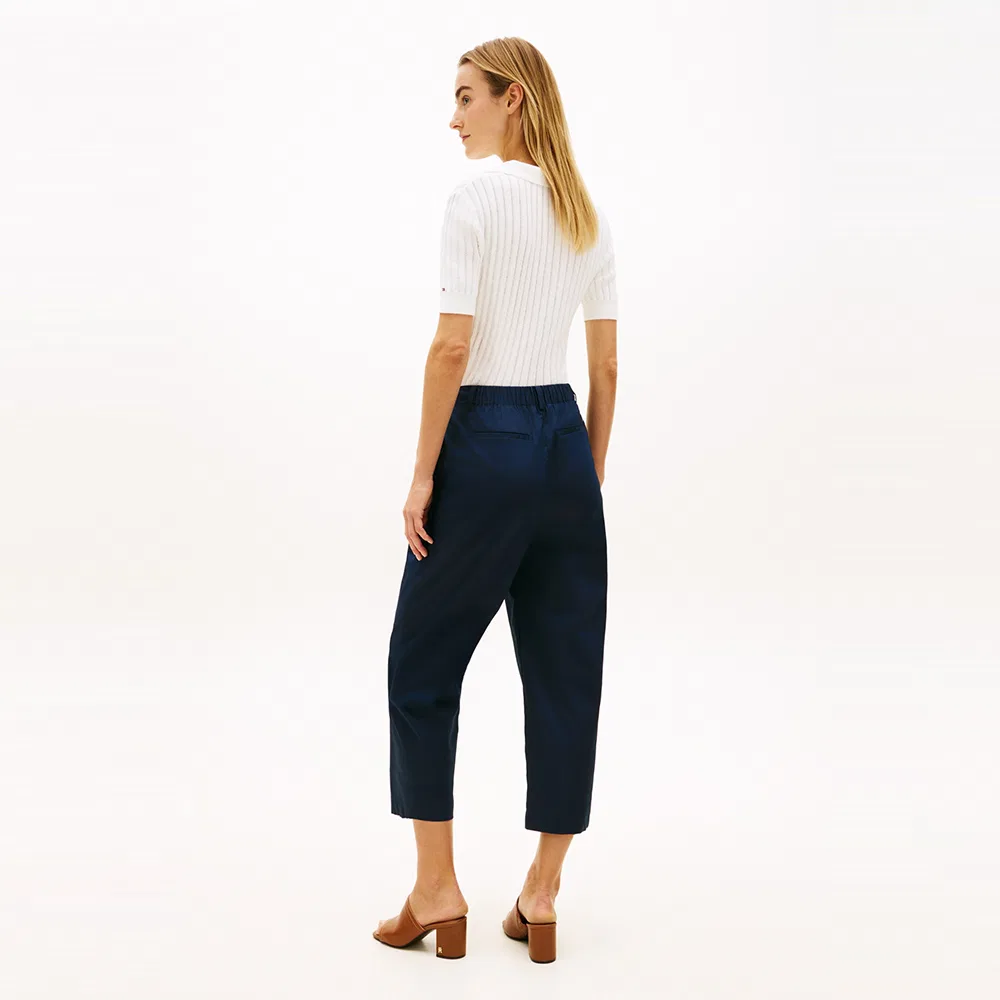 Женские полуширокие брюки на резинке тёмно-синие от Tommy Hilfiger Women — фото 2