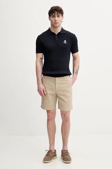 Шорты хлопковые с эластаном шорты chino Tommy Hilfiger, бежевый — фото 2