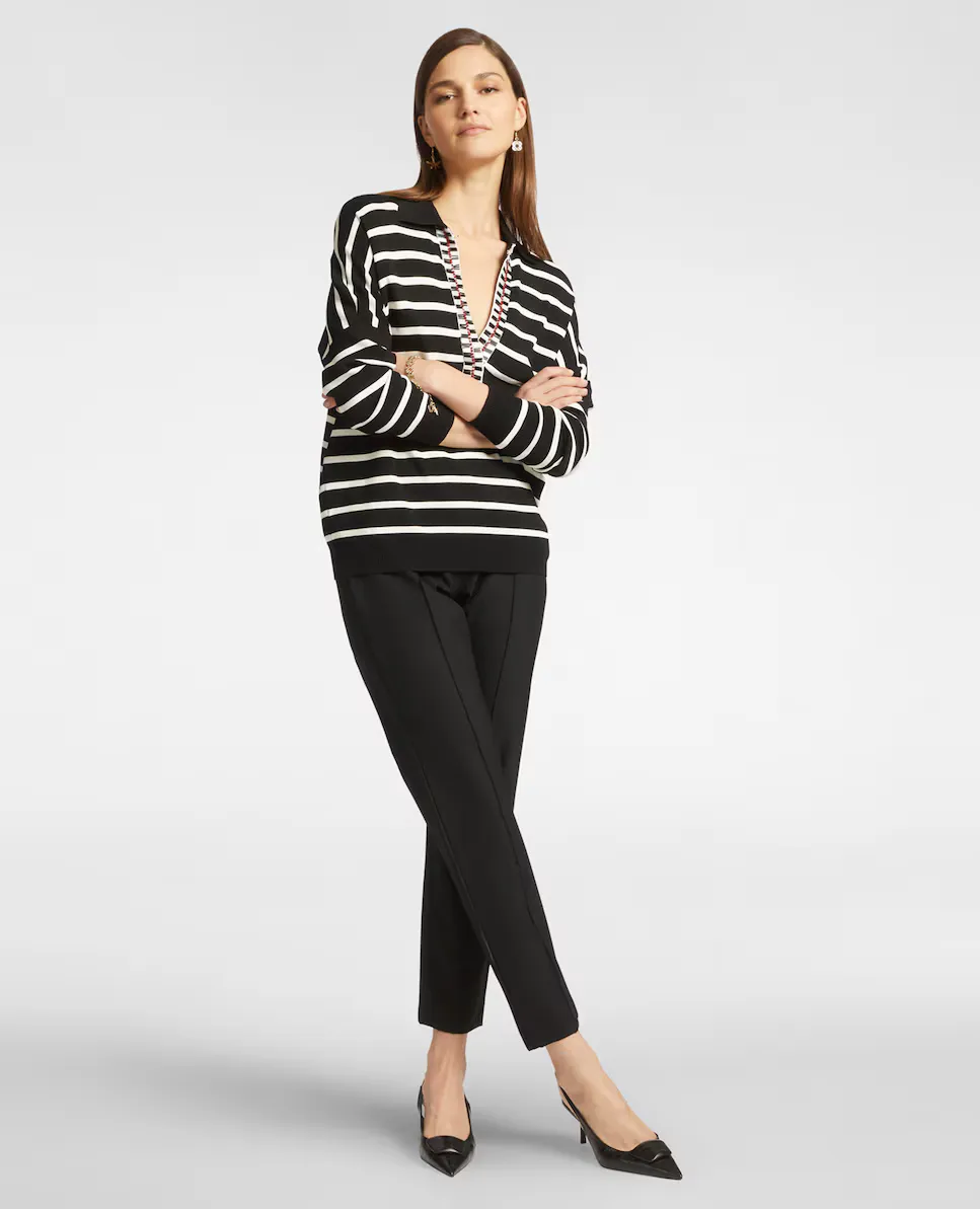 

Женские брюки облегающего кроя с потайной застежкой-молнией и пуговицей спереди Elena Miró, черный