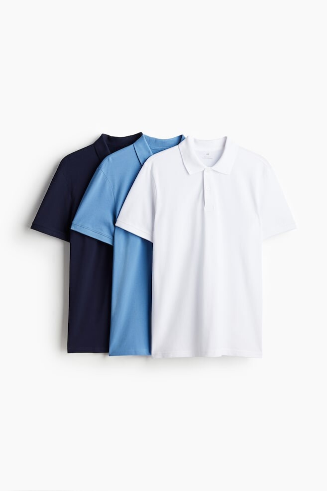 

Комплект из 3 рубашек стандартной посадки H&M, белый