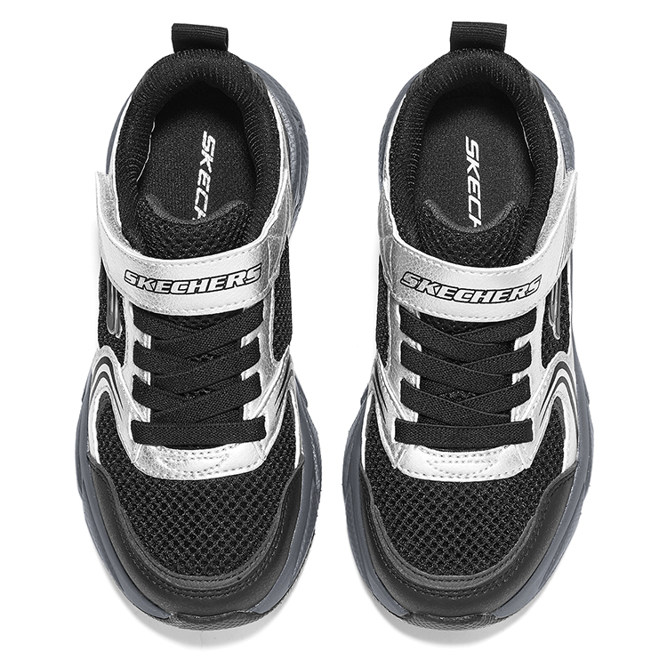 Skechers Kids Мальчиковые устойчивые к истиранию легкие амортизирующие нескользящие низкие детские повседневные кроссовки silver kids' — фото 4