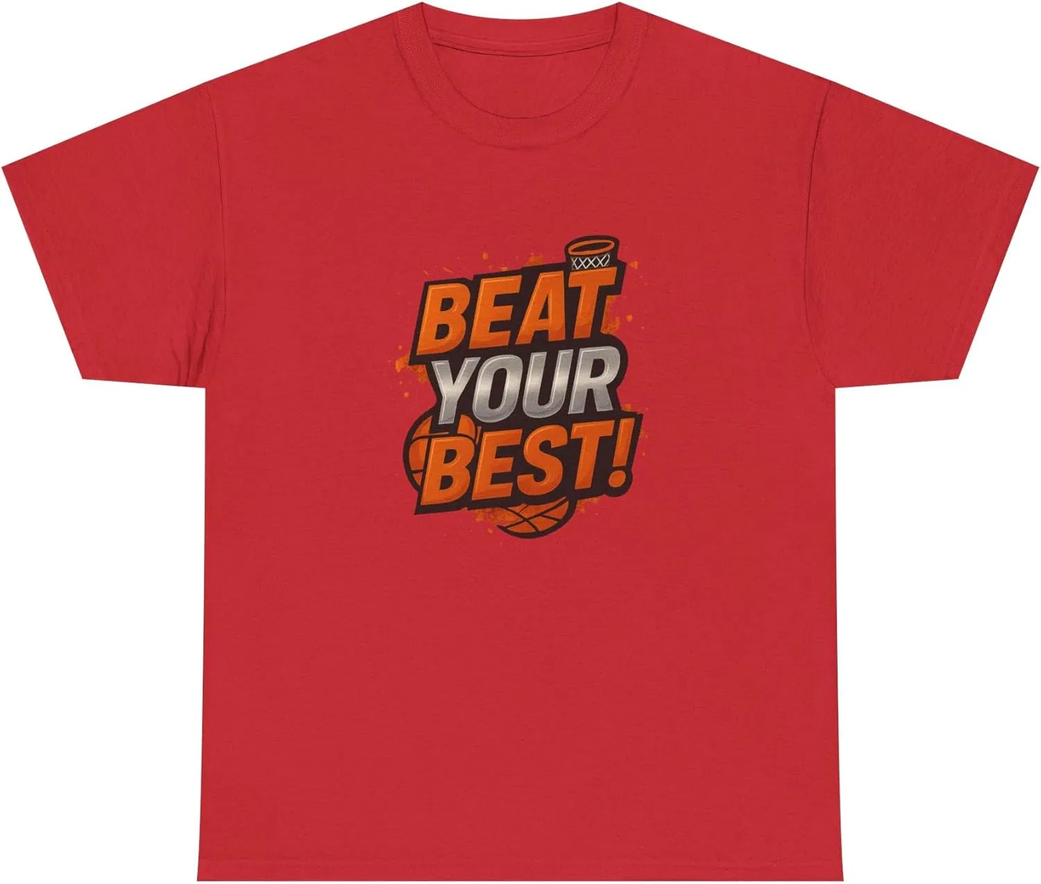 Футболка с принтом 'Beat Your Best' Heavy Cotton, красный