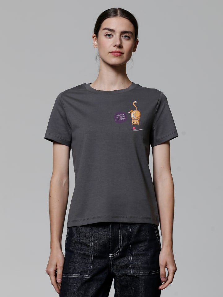 

Футболка с забавным котом серого цвета wat Apparel, Серый, Футболка с забавным котом серого цвета wat Apparel