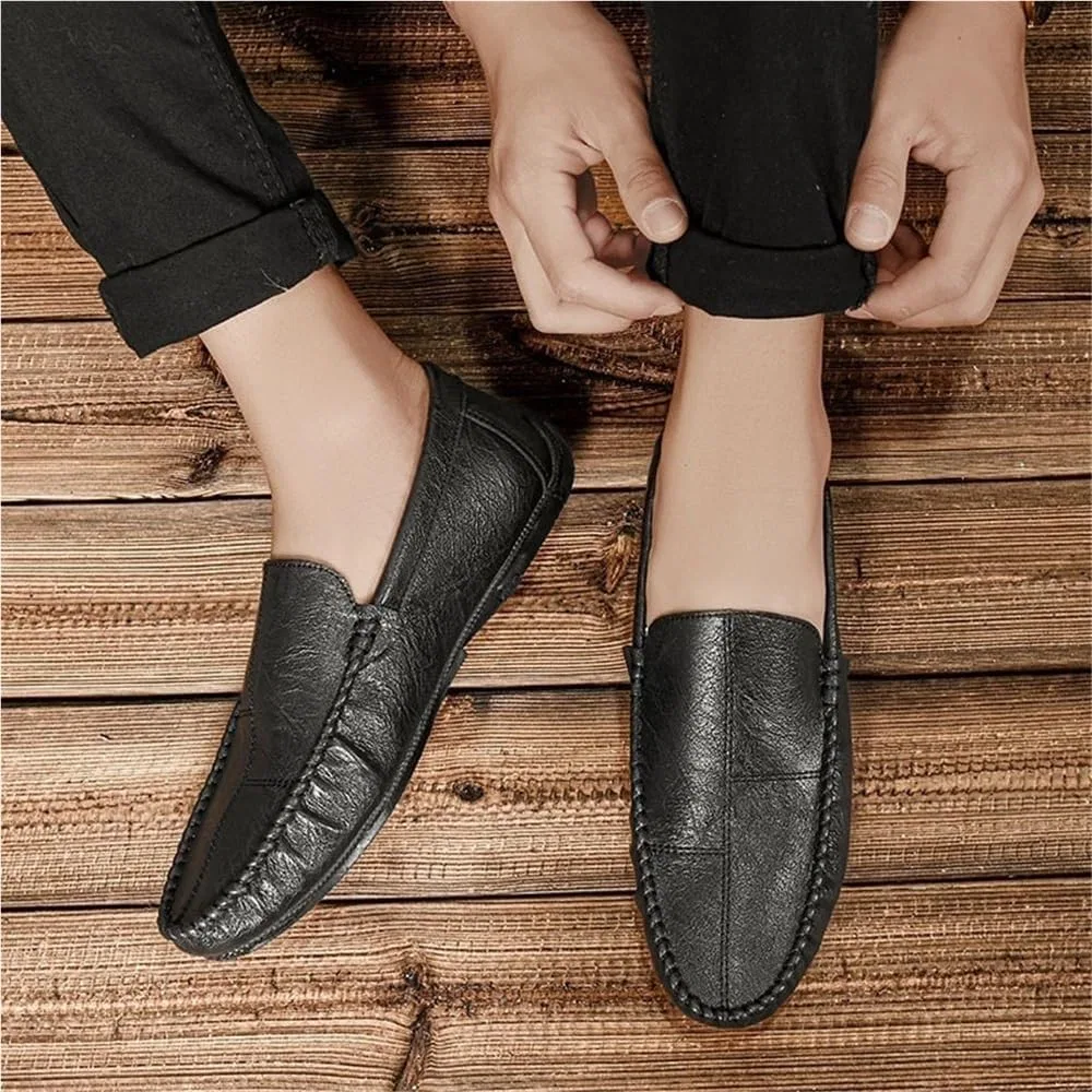 Лоферы кожаные, Solid Color, без бренда, Driving Shoes, черный DHFIRUFSHLO — фото 2