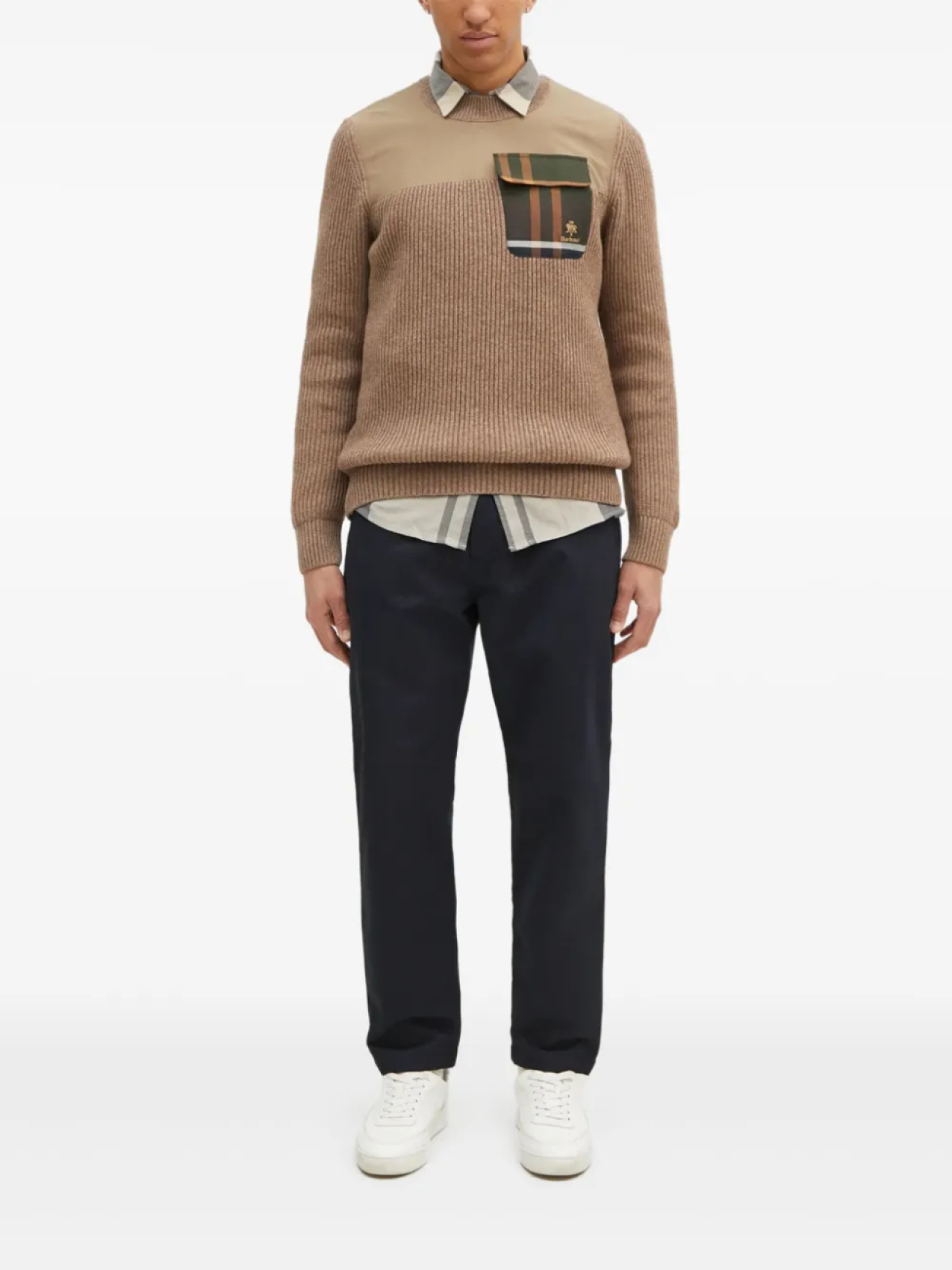 

Джемпер Baracuta x Barbour Miller с ребристыми вставками и карманами, коричневый