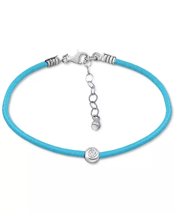 

Браслет на лодыжку с оправой из кубического циркония из стерлингового серебра, созданный для Macy's Giani Bernini, teal