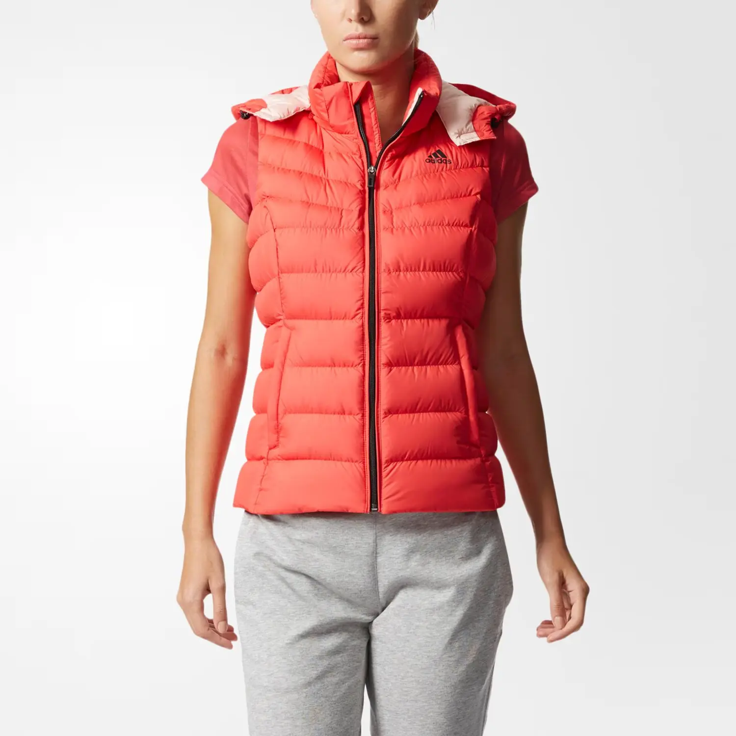 Женские жилеты Bright Red F16/Steam White, Pink F16/Black Adidas, розовый — фото 4
