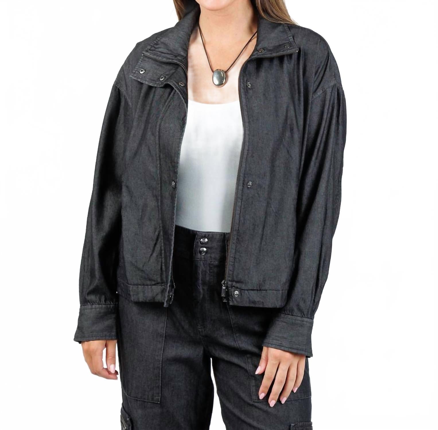 

Джинсовая куртка Louise с длинными рукавами, черная стирка Hinson Wu, Black Wash