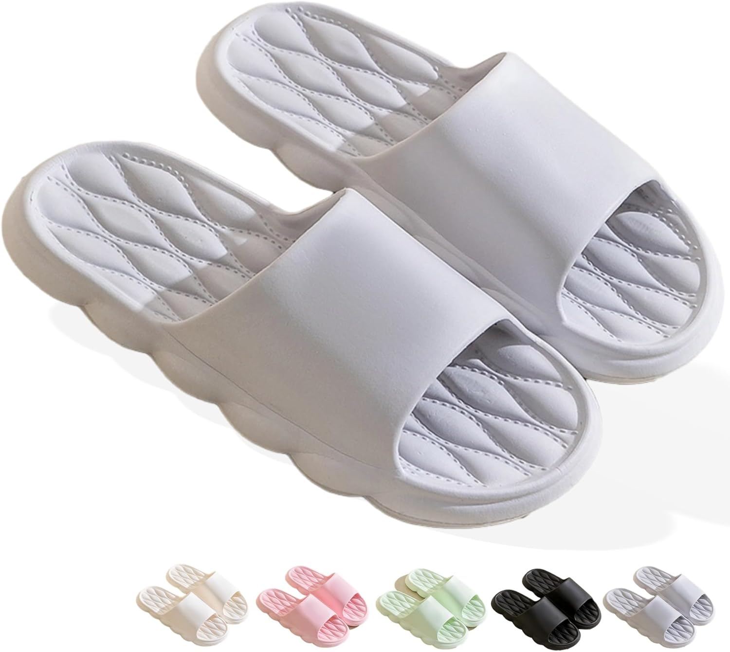 

Тапочки Cloud для женщин и мужчин, удобные, легкие, мягкие, как подушечки, для ванной комнаты и душа, сандалии Cloud с открытым носком на платформе, обувь для дома и улицы, пляжные сандалии, летняя обувь Iwhgrmp, серый