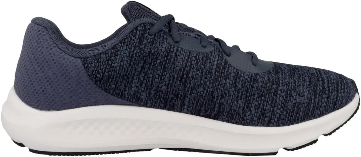 Мужские беговые кроссовки Under Armour UA Charged Pursuit 3 Twist, Downpour Gray Downpour Gray White 3025945 401 — фото 3