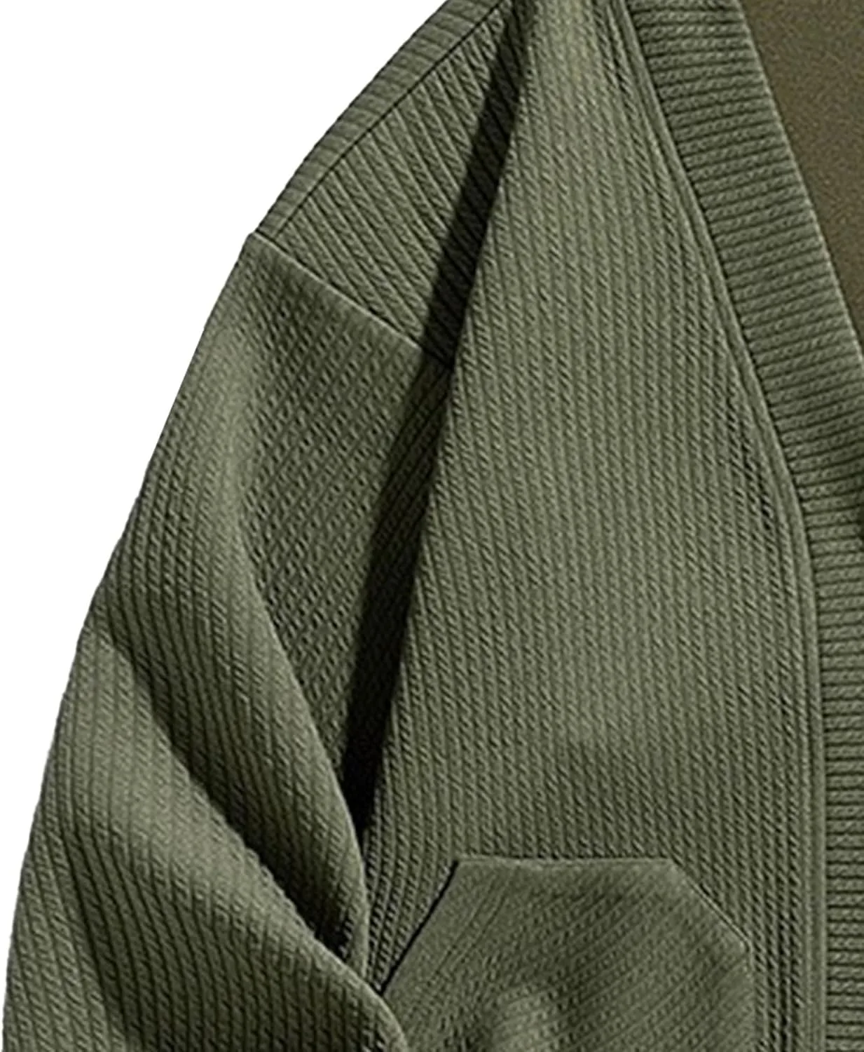 Мужской кардиган на молнии V-образный вырез slim fit легкий — фото 4