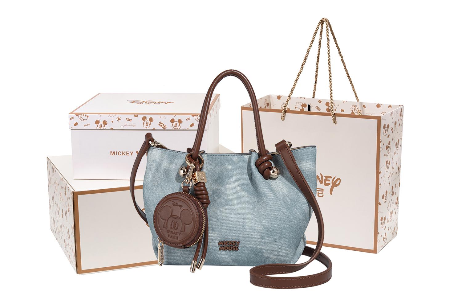 

Disney Микки серия ПУ наплечная сумка через плечо женская джинсово-персиковая