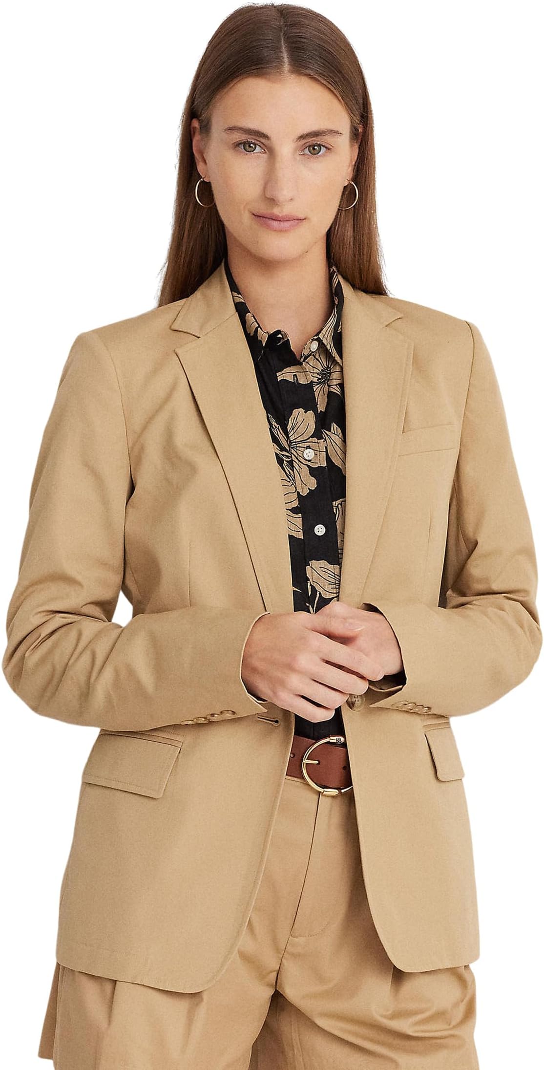 

Блейзер LAUREN Ralph Lauren Petite Cotton Twill Blazer, цвет Birch Tan