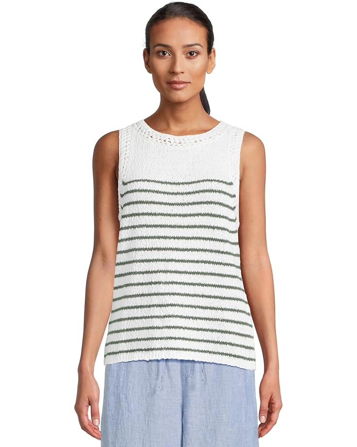 

Топ Tommy Bahama Crochet Edge Striped Tank, цвет Dark Jade