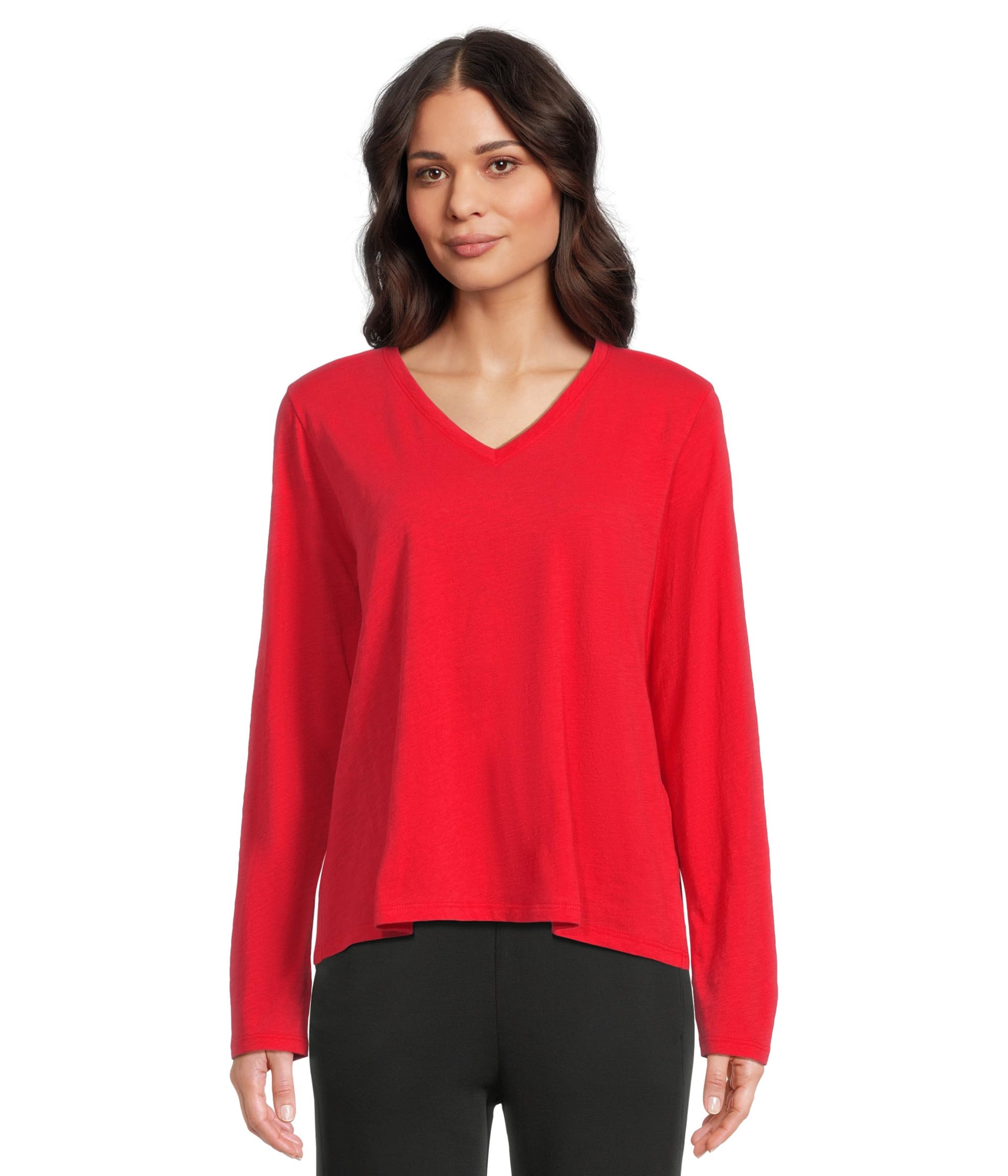 

Футболка Eileen Fisher V-Neck Long, цвет Cherry