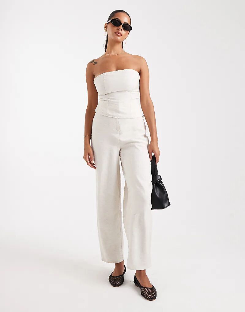 

Структурированные брюки ASOS DESIGN кремового цвета — часть комплекта