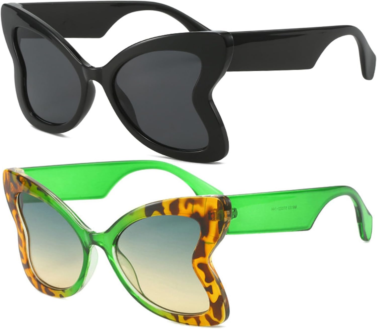 

Женские солнцезащитные очки Helena Oversized Butterfly с градиентным переходом цвета, уникальные оттенки, защита от УФ-излучения UV400. Мужские модные зеленые солнцезащитные очки «кошачий глаз», Black+green