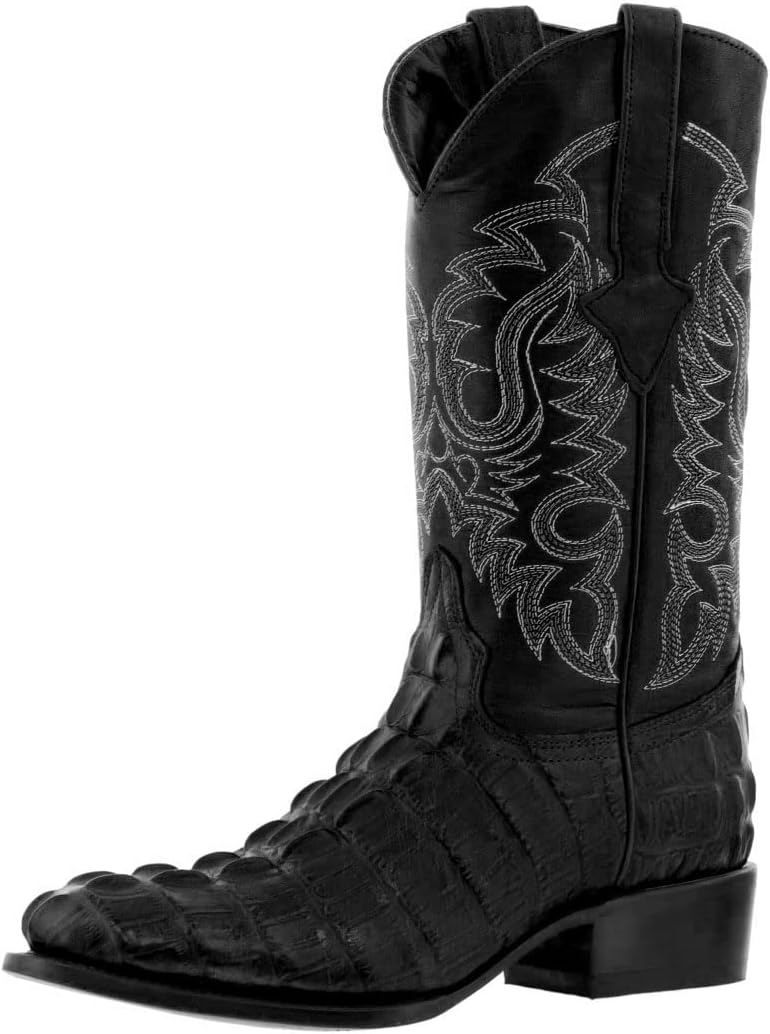 

Мужские черные вестерн-сапоги Texas Legacy с кожей и принтом из хвоста крокодила