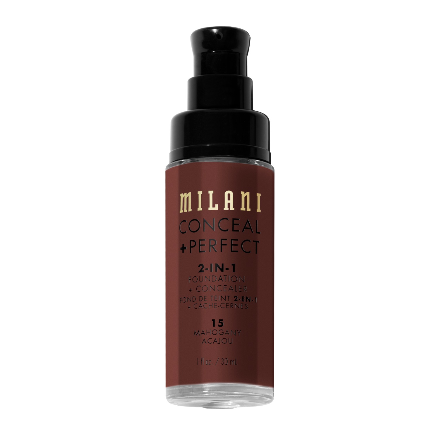 Тональный крем для лица conceal + perfect 2in1 Milani, 15 - mahogany, объем 30 мл — фото 3
