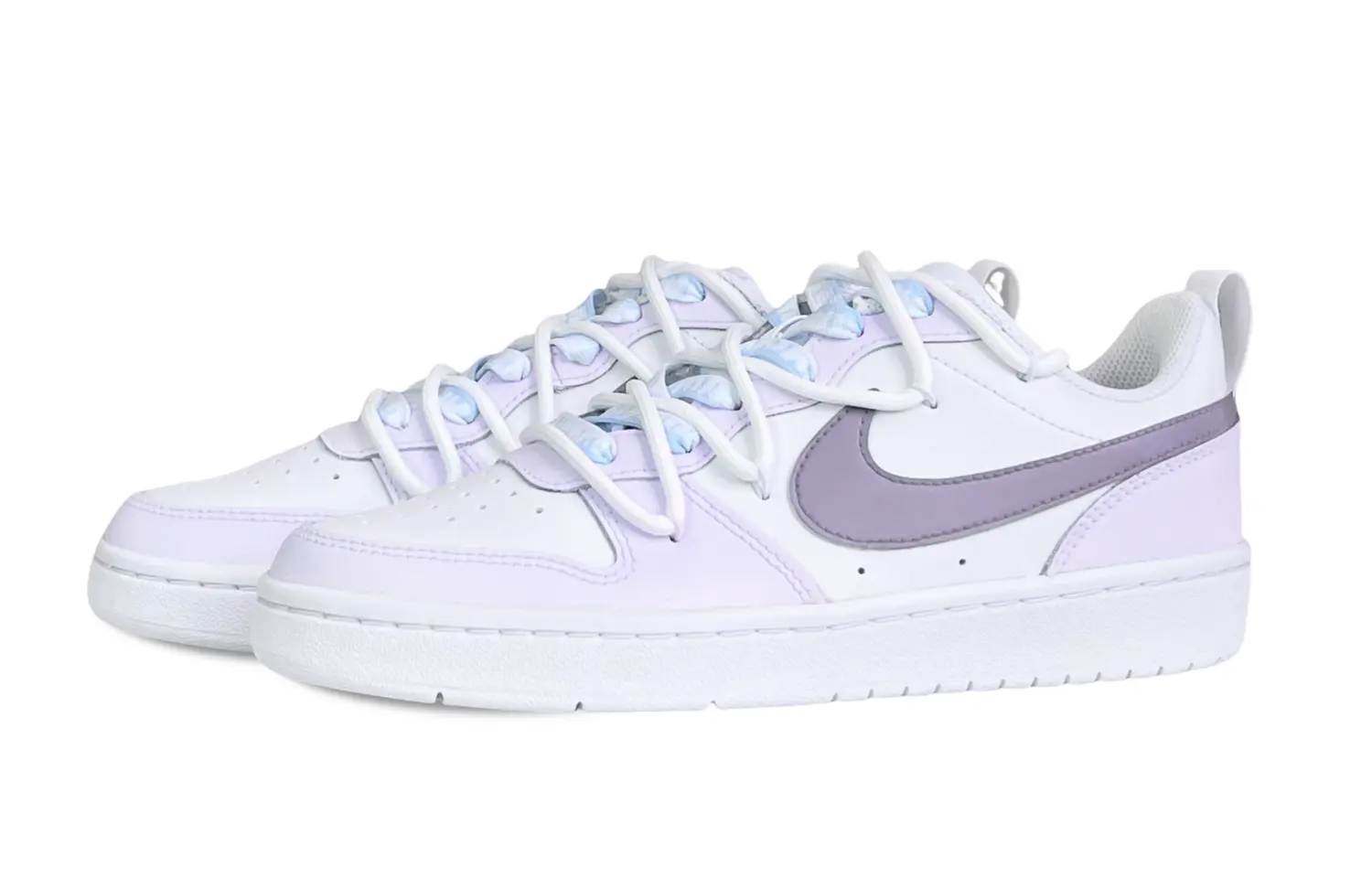 

Кроссовки Nike Court Borough Skateboarding Shoes Women's Low-top White/purple, светло-фиолетовый