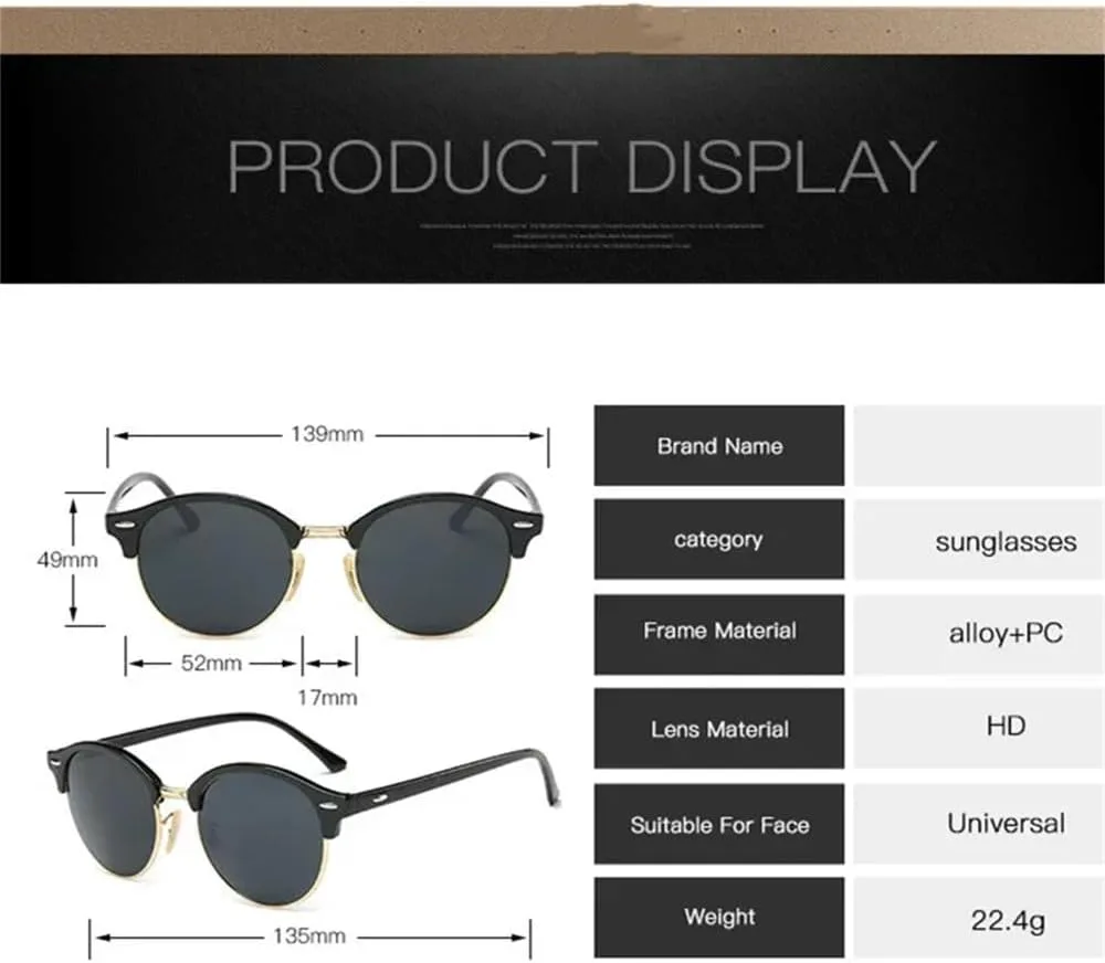 

Винтажные женские солнцезащитные очки для мужчин и женщин в стиле ретро с заклепками, круглые зеркальные очки для вождения, женские и мужские, UV400 generic, Blue