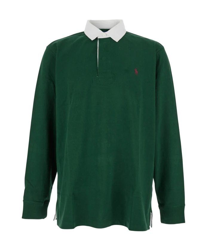 

Зеленые футболки и поло с воротниками в стиле регби. Polo Ralph Lauren, зеленый