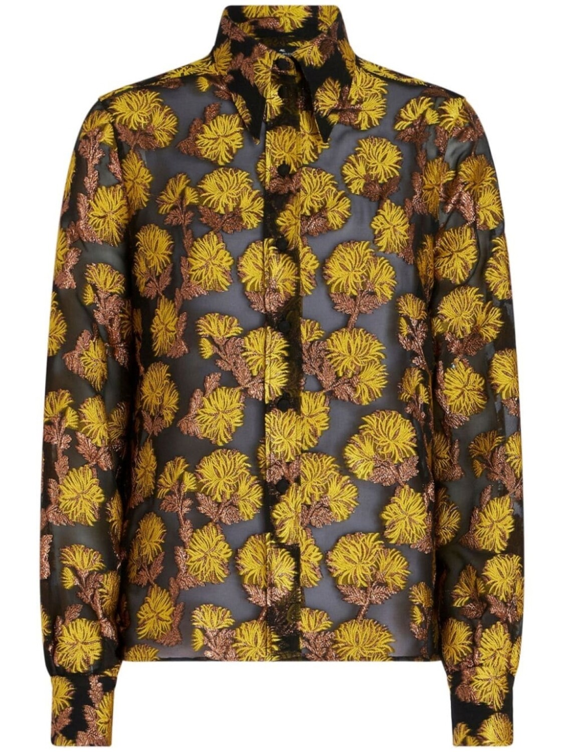 

ETRO полупрозрачная рубашка, черный