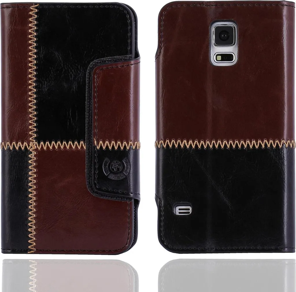 

Чехол для Samsung Galaxy S5 SV G900F / G900H Numia Bookstyle с рисунком шва Черно-коричневый
