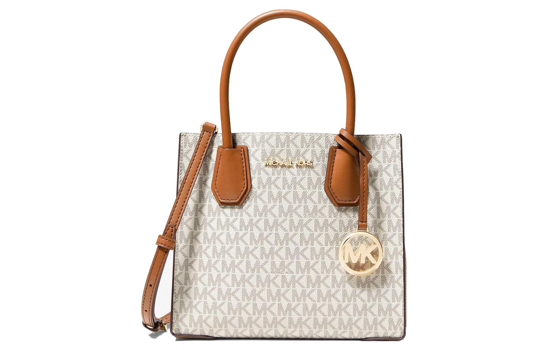 

MICHAEL KORS Сумка-багажник из искусственной коровьей кожи, сумка через плечо, среднего размера, женская, ванильно-белая