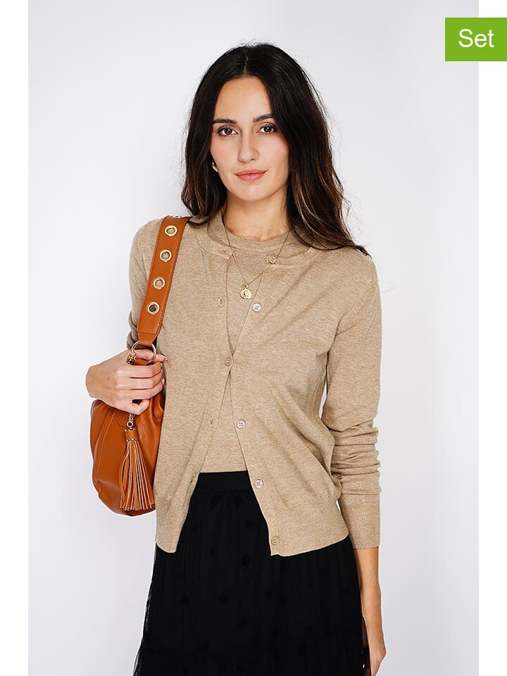 

Кардиган C& Jo 2tlg. Set, кэмел