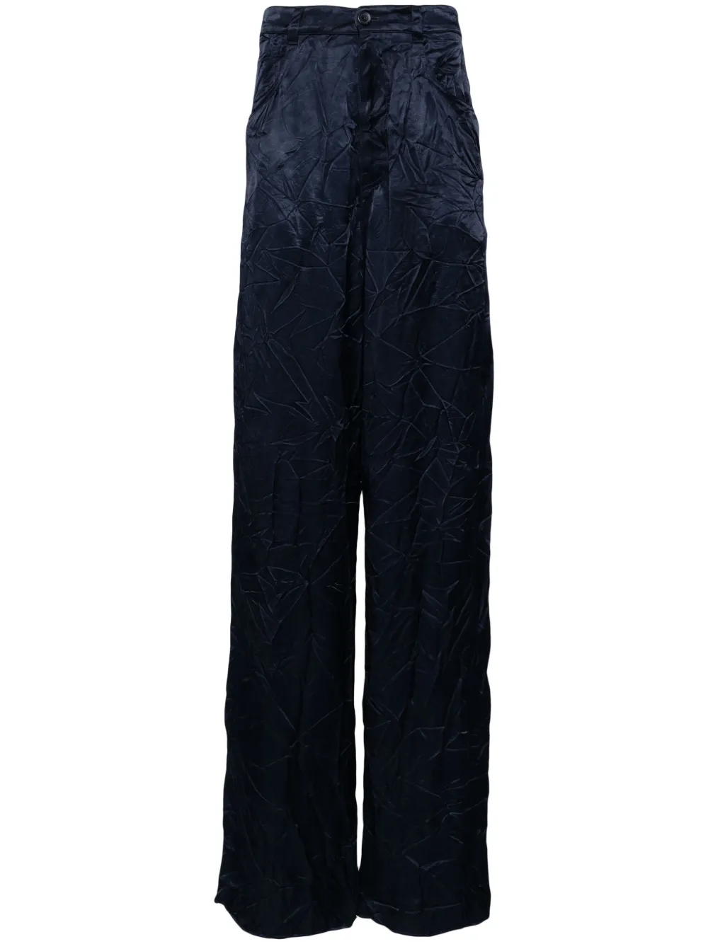 

Широкие брюки с жатым эффектом BALENCIAGA, синий