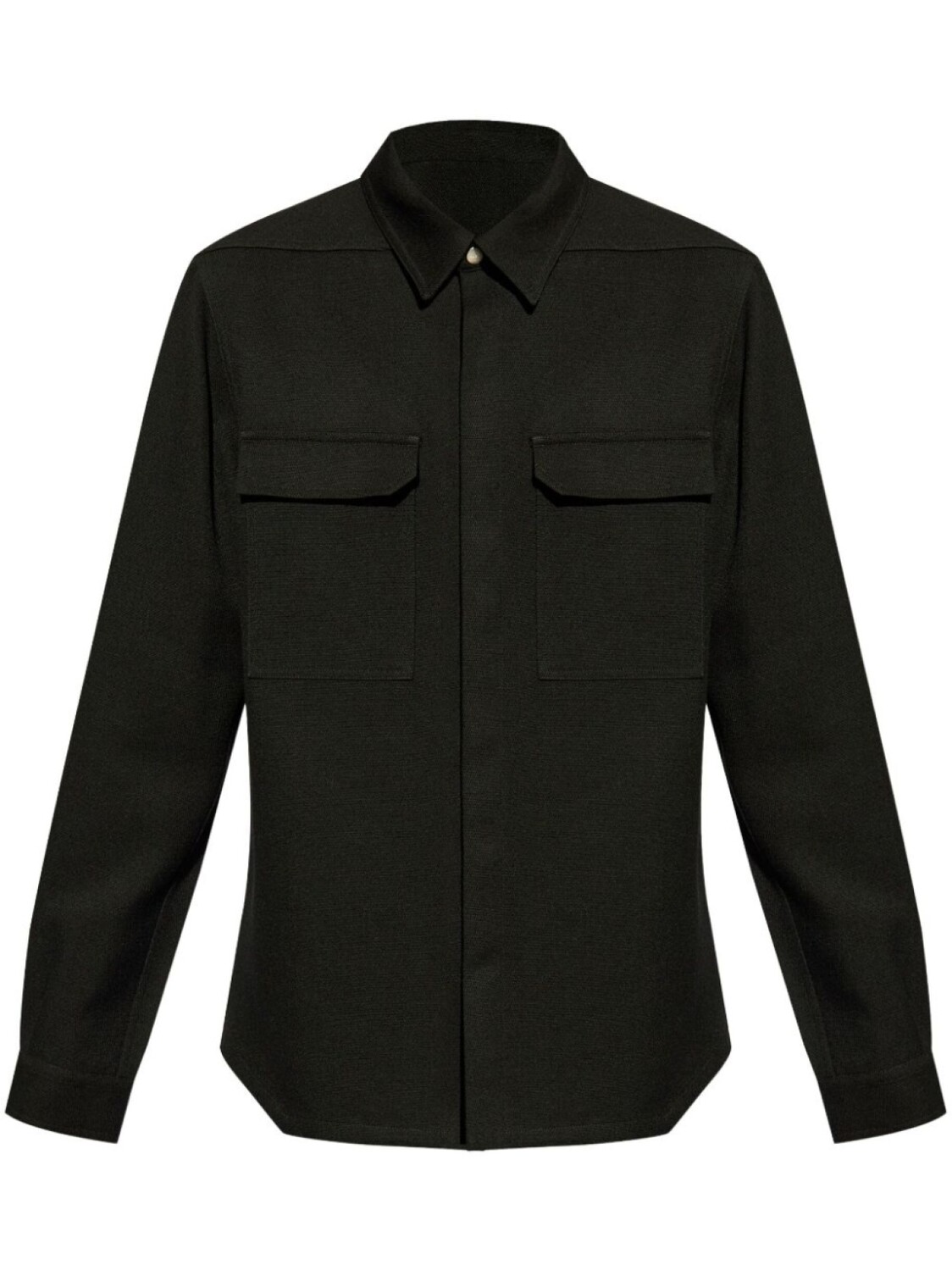 

Rick Owens рубашка из вирджинской шерсти с классическим воротником, черный