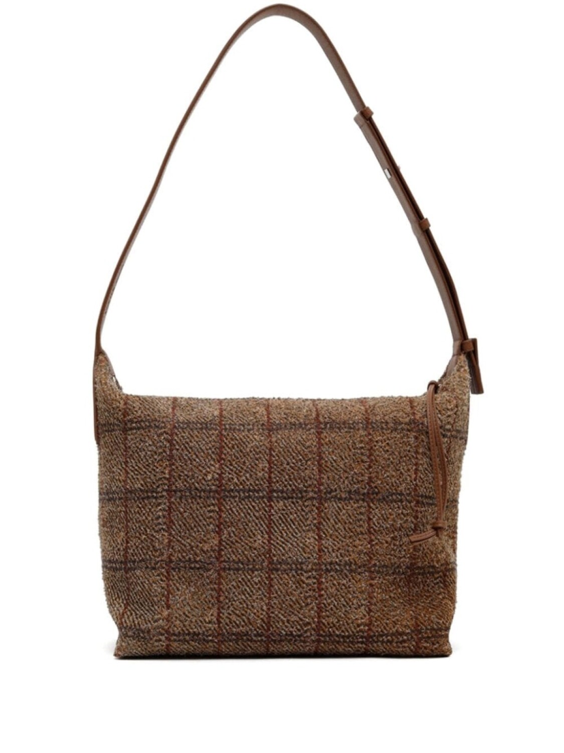 

LOEWE сумка на плечо Cubi в клетку тартан, коричневый
