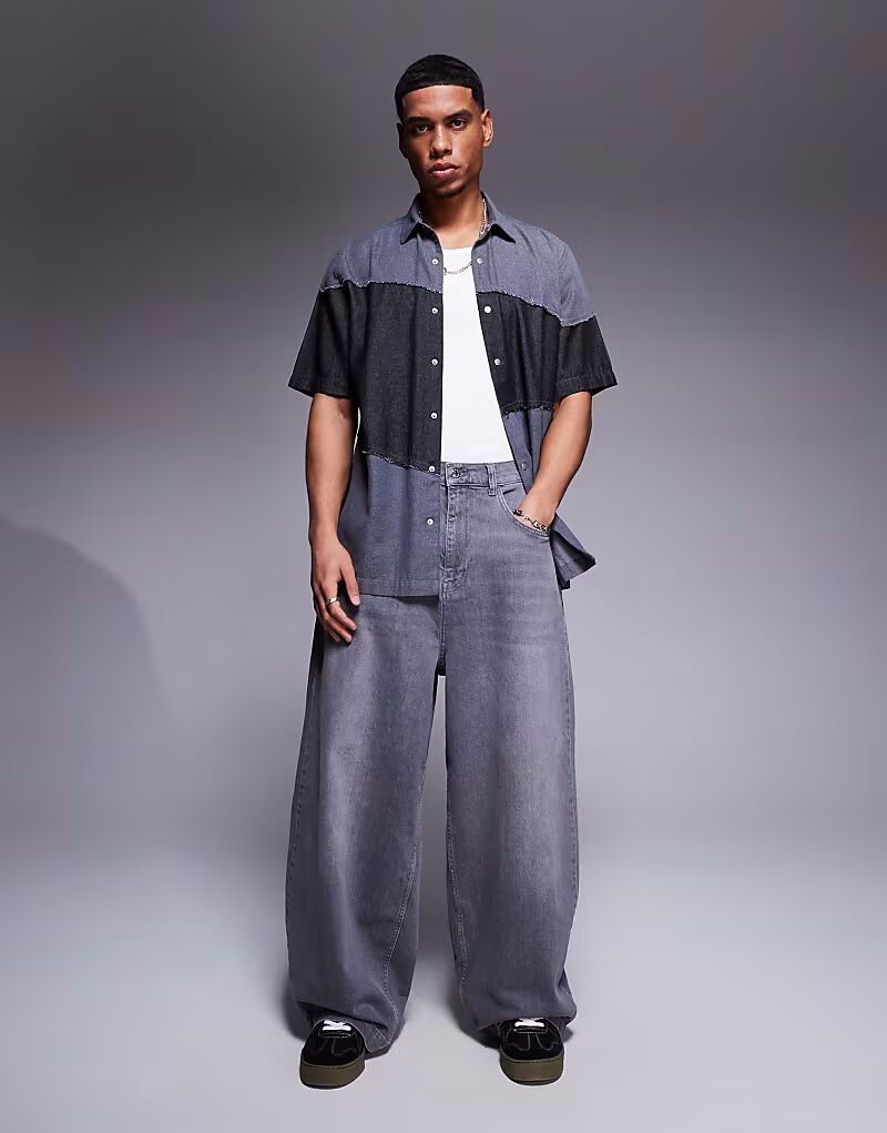 

Джинсы свободного кроя ASOS DESIGN свободного кроя серого цвета