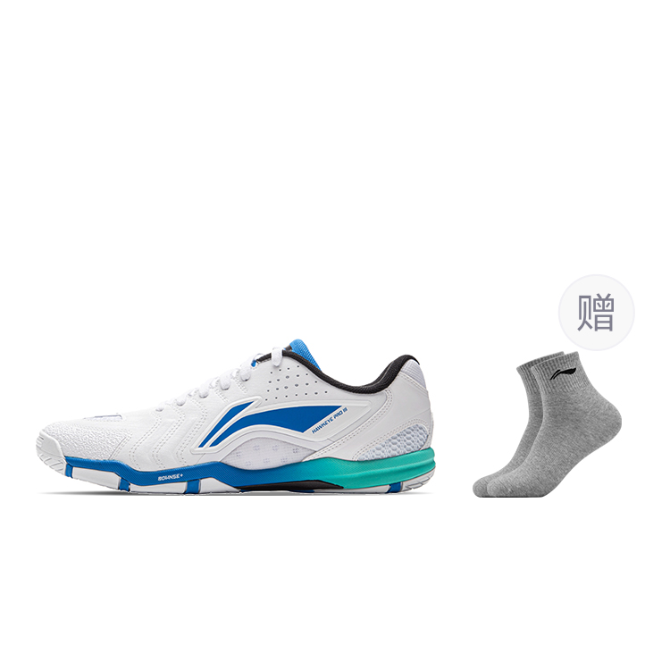 

Li-Ning Slip Resistant, Waterproof, Impact Resistant Casual Scenario Low top Table Tennis Shoes Unisex, standard белый, bright синий+li-ning socks 1 pack (random color)